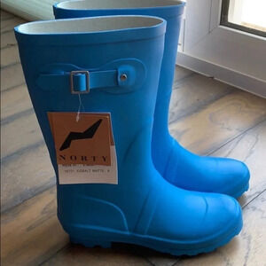 Norty Rubber Boots Cobalt Matte Blue Size 8 New
